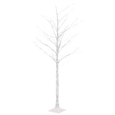 Greatstore Bílá bříza 128 teplých bílých LED diod 220 cm