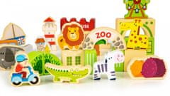 EcoToys Dřevěné kostky ZOO 120 kusů