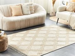 Beliani Bavlněný koberec 140 x 200 cm béžový/bílý KACEM