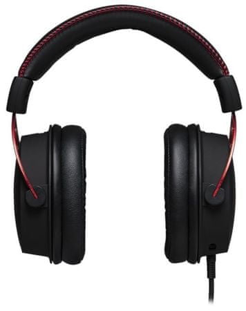 Sluchátka Kingston HyperX Cloud Alpha černá červená (4P5L1AM#ABB) 50mm měniče headset pohodlné odnímatelný mikrofon s rušením šumu hliníkový rám polstrované pohodlné náušníky prémiová pěna směšovač zvuku nastavení basů