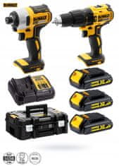 DeWalt Combo 2 BL DCK2060S3T 3x1,5Ah DCD778 + DCF787