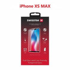 SWISSTEN Sklo Swissten Full Glue, Color Frame, Case Friendly Pro Apple Iphone Xs Max Černé