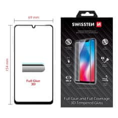 SWISSTEN Sklo Swissten Ultra Durable 3D Full Glue Glass Pro Huawei Y6P Černé