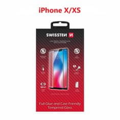 SWISSTEN Sklo Swissten Full Glue, Color Frame, Case Friendly Pro Apple Iphone X/Xs Černé