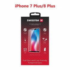 SWISSTEN Sklo Swissten Full Glue, Color Frame, Case Friendly Pro Apple Iphone 7 Plus/8 Plus Černé