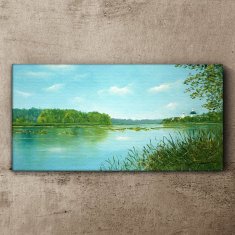 COLORAY.CZ Obraz na plátně Jezero Las Příroda 120x60 cm