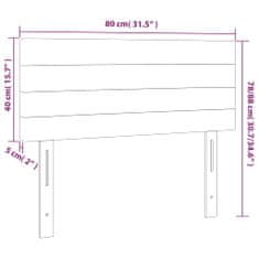 Greatstore Čelo postele světle šedé 80 x 5 x 78/88 cm samet