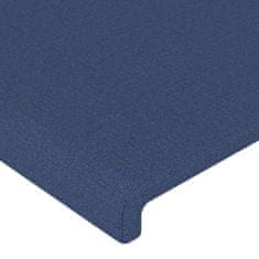 Vidaxl Čelo postele typu ušák modré 163x23x118/128 cm textil