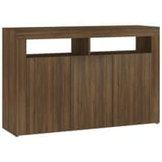 Greatstore Příborník s LED osvětlením hnědý dub 115,5 x 30 x 75 cm