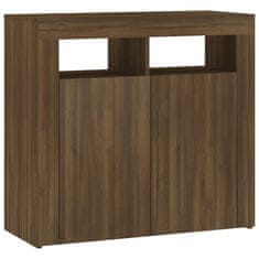 Greatstore Příborník s LED osvětlením hnědý dub 80 x 35 x 75 cm