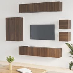 Greatstore 8dílný set TV skříněk hnědý dub kompozitní dřevo