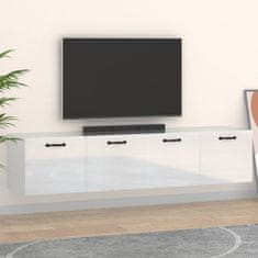 Greatstore Nástěnné TV skříňky 2 ks lesklé bílé 60 x 36,5 x 35 cm kompozit