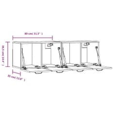 Vidaxl Nástěnné skříňky 2 ks betonově šedé 80 x 35 x 36,5 cm kompozit