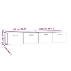 Petromila Nástěnné skříňky 2 ks betonově šedé 100x36,5x35 cm kompozit