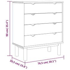 Vidaxl Zásuvková komoda hnědá a bílá 76,5x39,5x90 cm masivní borovice