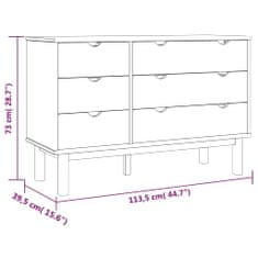 Petromila Zásuvková komoda OTTA 111x43x73,5 cm masivní borové dřevo