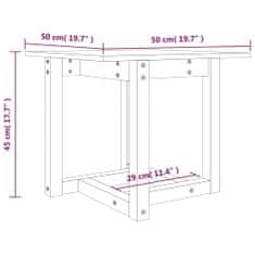 Greatstore Konferenční stolek 50 x 50 x 45 cm masivní borové dřevo