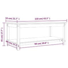 Vidaxl Konferenční stolek medově hnědý 110x55x45 cm masivní borovice