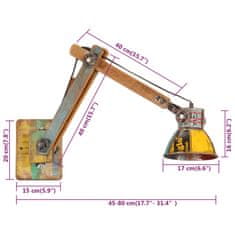 Greatstore Nástěnná lampa industriální styl vícebarevná kulatá E27