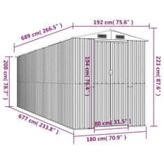 Vidaxl Zahradní kůlna antracitová 192 x 689 x 223 cm pozinkovaná ocel