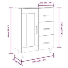 Vidaxl Příborník kouřový dub 69,5 x 34 x 90 cm kompozitní dřevo