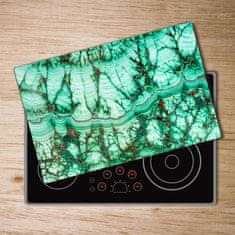 Wallmuralia Kuchyňská deska skleněná Malachitová textura 80x52 cm