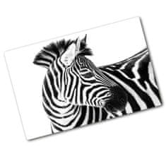 Wallmuralia Kuchyňská deska skleněná Zebra na sněhu 80x52 cm