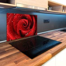Wallmuralia Deska na krájení skleněná Kapky na růži 2x40x52 cm