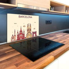 Wallmuralia Kuchyňská deska skleněná Nápis Barcelona 2x40x52 cm