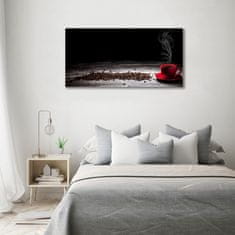 Wallmuralia Foto obraz sklo tvrzené Aromatická káva 120x60 cm 4 úchytky