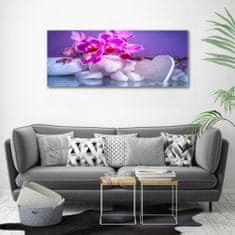 Wallmuralia Foto obraz canvas Orchidej a srdce 125x50 cm