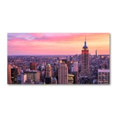 Wallmuralia Foto obraz skleněný horizontální New York západ 125x50 cm 2 úchytky