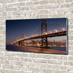 Wallmuralia Foto obraz fotografie na skle Most San Francisco 100x50 cm 2 úchytky