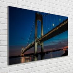 Wallmuralia Foto obraz fotografie na skle Brooklynský most 100x70 cm 2 úchytky