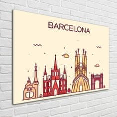 Wallmuralia Foto obraz fotografie na skle Nápis Barcelona 100x70 cm 2 úchytky