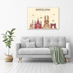 Wallmuralia Foto obraz fotografie na skle Nápis Barcelona 100x70 cm 2 úchytky