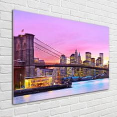 Wallmuralia Foto-obraz fotografie na skle Manhattan New York 100x70 cm 2 úchytky