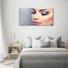 Wallmuralia Foto-obraz fotografie na skle Ideální make up 120x60 cm 2 úchytky