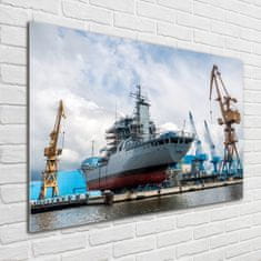 Wallmuralia Foto obraz fotografie na skle Dok loď 100x70 cm 2 úchytky