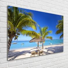 Wallmuralia Foto-obrah sklo tvrzené Pláž Mauritius 100x70 cm 2 úchytky