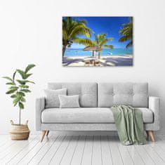 Wallmuralia Foto-obrah sklo tvrzené Pláž Mauritius 100x70 cm 2 úchytky