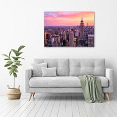 Wallmuralia Foto obraz skleněný horizontální New York západ 100x70 cm 4 úchytky