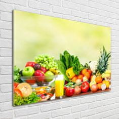 Wallmuralia Foto obraz skleněný horizontální Zelenina a ovoce 100x70 cm 4 úchytky