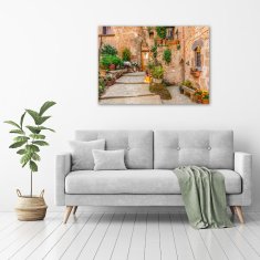 Wallmuralia Foto obraz sklo tvrzené Okouzlující ulička 100x70 cm 4 úchytky