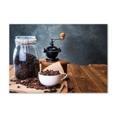 Wallmuralia Foto obraz skleněný horizontální Mlýnek na kávu 100x70 cm 4 úchytky