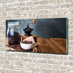 Wallmuralia Foto obraz skleněný horizontální Mlýnek na kávu 100x50 cm 2 úchytky