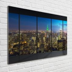 Wallmuralia Foto-obraz fotografie na skle New York noc 100x70 cm 2 úchytky