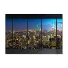 Wallmuralia Foto-obraz fotografie na skle New York noc 100x70 cm 2 úchytky