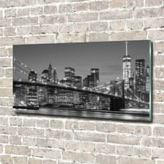 Wallmuralia Foto-obraz fotografie na skle Manhattan noc 100x50 cm 2 úchytky