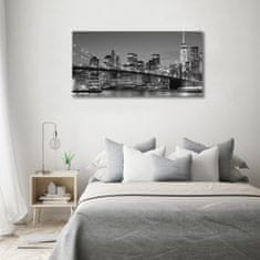 Wallmuralia Foto-obraz fotografie na skle Manhattan noc 100x50 cm 2 úchytky